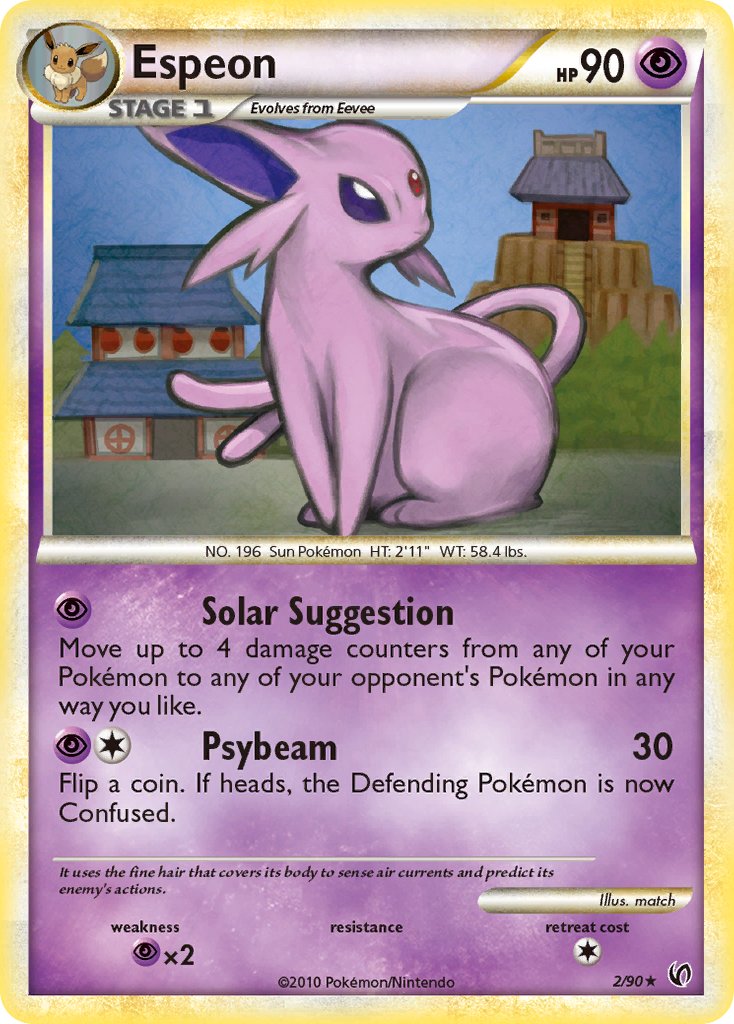 Espeon (2/90) (Cracked Ice Holo) (Theme Deck Exclusive) [HeartGold & SoulSilver: Unleashed] | Mega City Incorporated