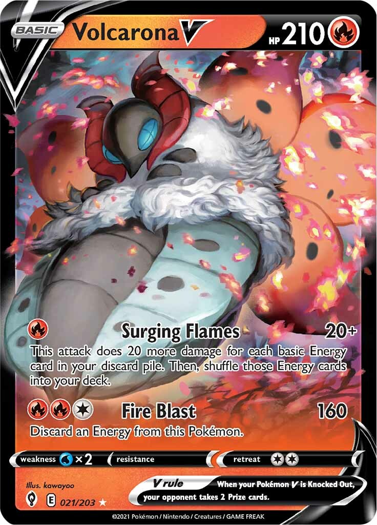 Volcarona V (021/203) [Sword & Shield: Evolving Skies] | Mega City Incorporated