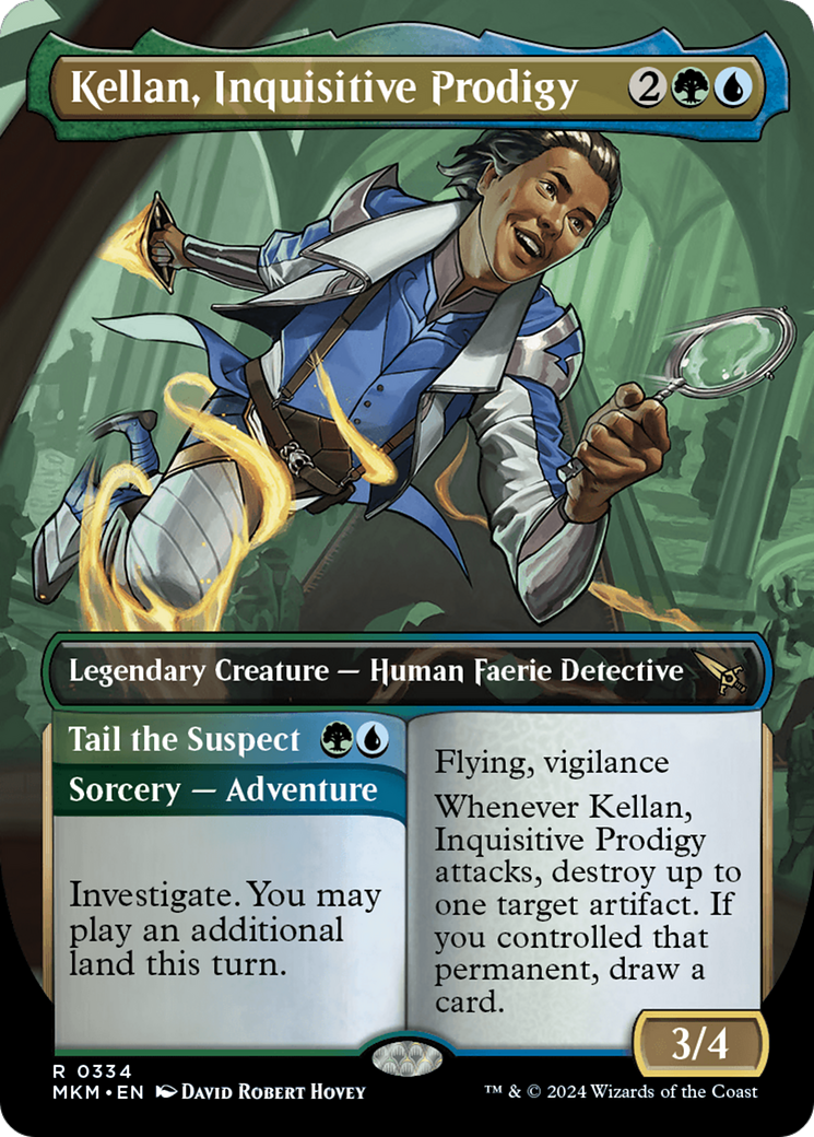 Kellan, Inquisitive Prodigy // Tail the Suspect (Borderless) [Murders at Karlov Manor] | Mega City Incorporated