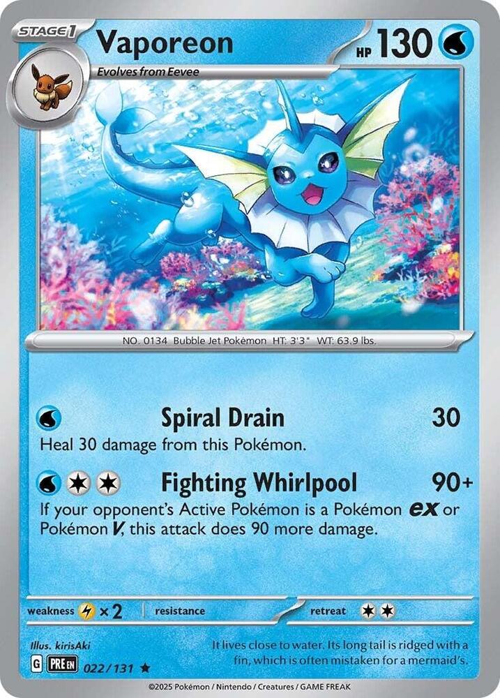 Vaporeon (022/131) [Scarlet & Violet: Prismatic Evolutions] | Mega City Incorporated