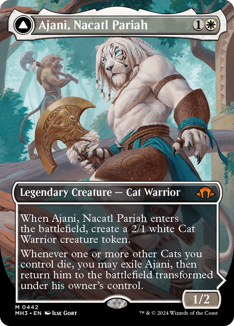 Ajani, Nacatl Pariah // Ajani, Nacatl Avenger (Borderless) [Modern Horizons 3] | Mega City Incorporated