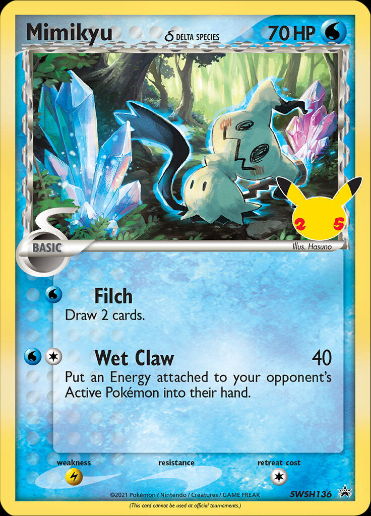 Mimikyu (SWSH136) (Delta Species) (Jumbo Card) [Sword & Shield: Black Star Promos] | Mega City Incorporated