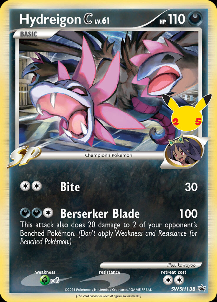 Hydreigon C (SWSH138) (Celebrations) [Sword & Shield: Black Star Promos] | Mega City Incorporated