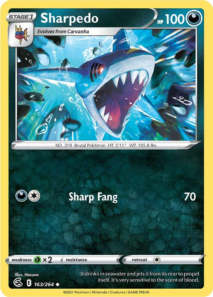 Sharpedo (163/264) [Sword & Shield: Fusion Strike] | Mega City Incorporated