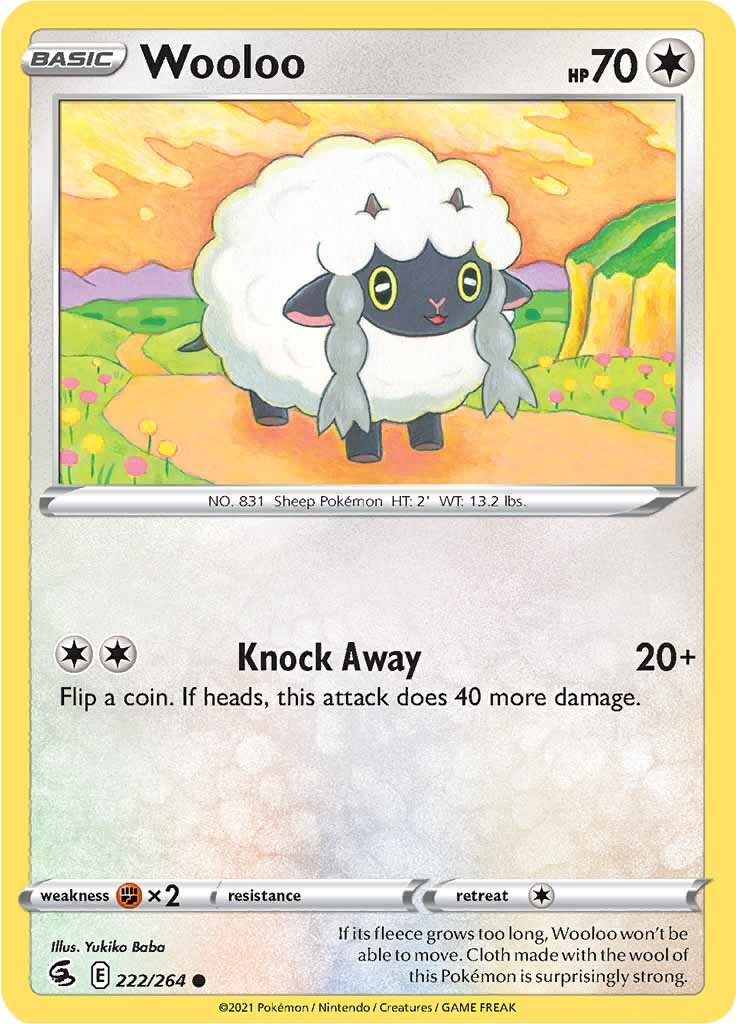 Wooloo (222/264) [Sword & Shield: Fusion Strike] | Mega City Incorporated