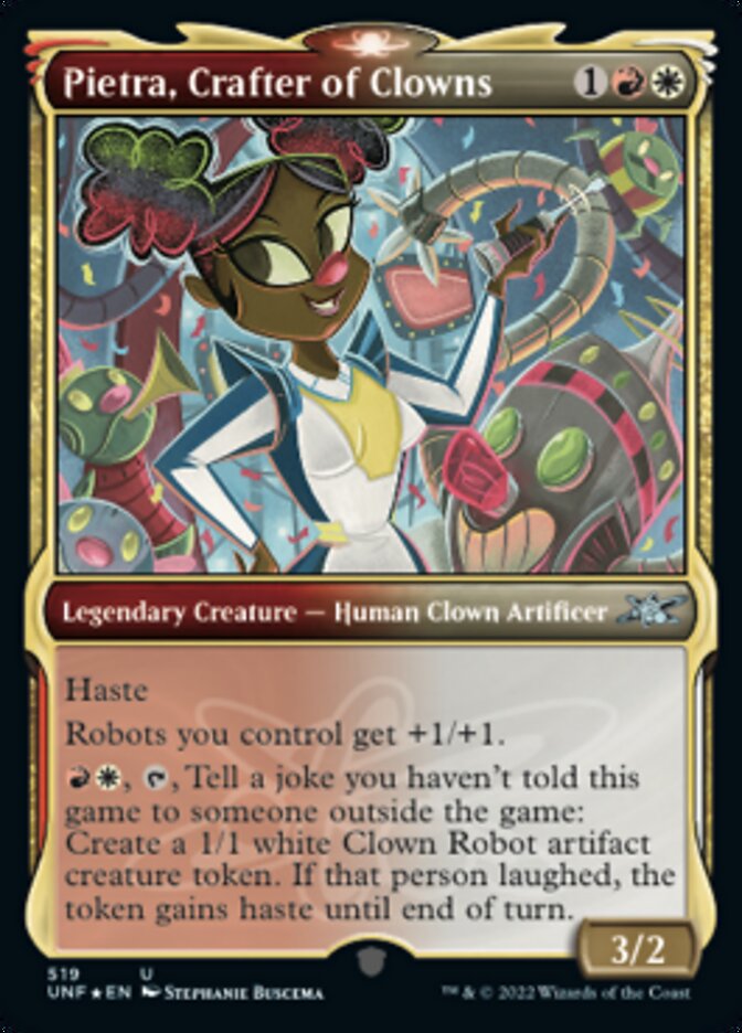 Pietra, Crafter of Clowns (Showcase) (Galaxy Foil) [Unfinity] | Mega City Incorporated