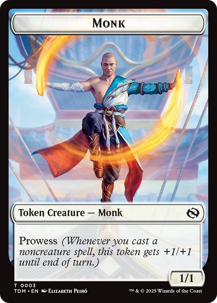 Bird // Monk Double-Sided Token [Tarkir: Dragonstorm Tokens] | Mega City Incorporated