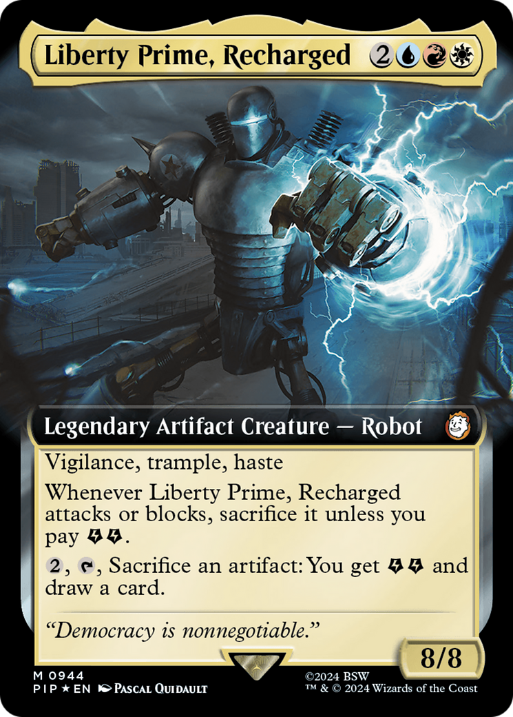 Liberty Prime, Recharged (Extended Art) (Surge Foil) [Fallout] | Mega City Incorporated
