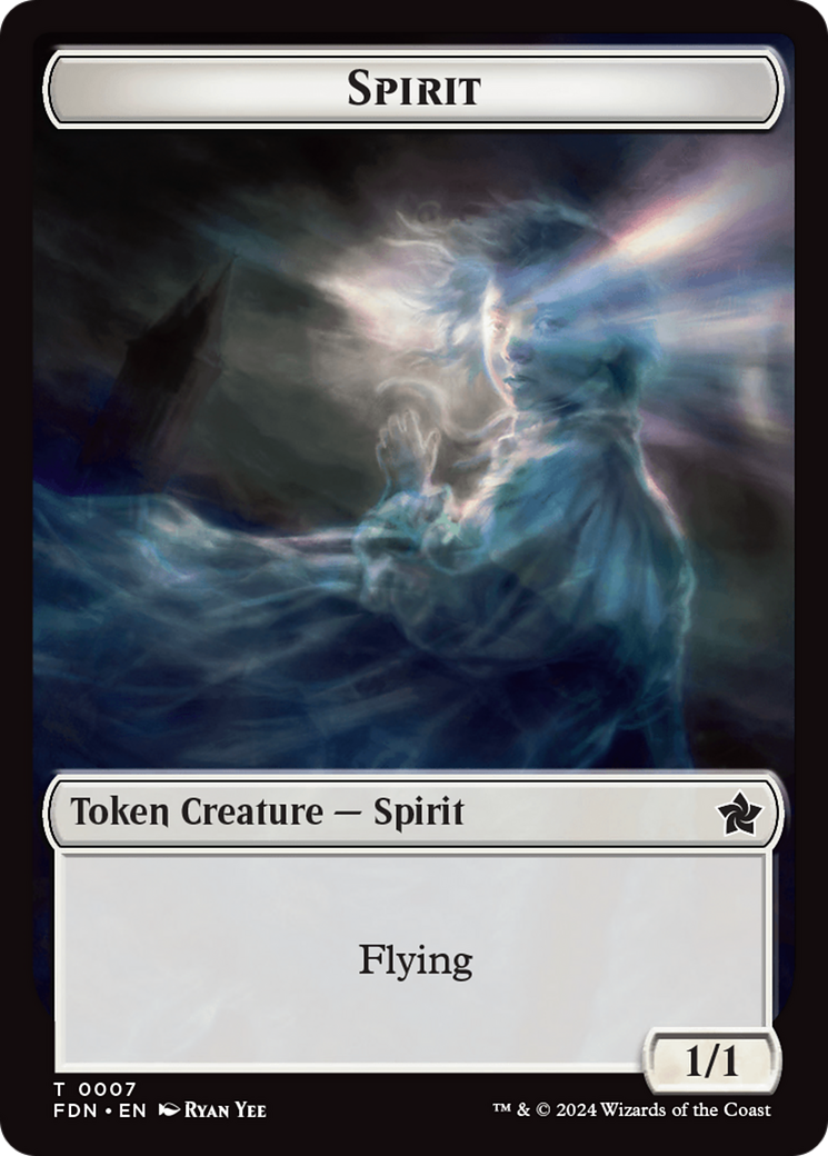 Spirit // Cat (0001) Doubled-Sided Token [Foundations Tokens] | Mega City Incorporated