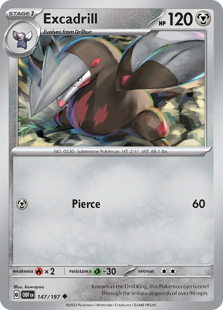 Excadrill (147/197) [Scarlet & Violet: Obsidian Flames] | Mega City Incorporated