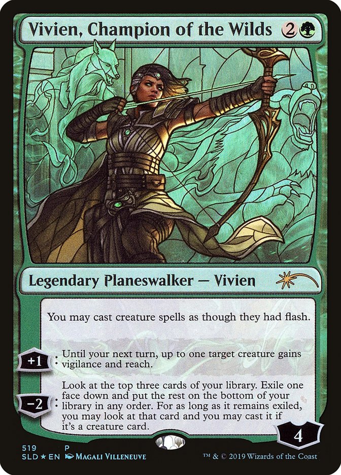 Vivien, Champion of the Wilds (Stained Glass) [Secret Lair Drop Promos] | Mega City Incorporated