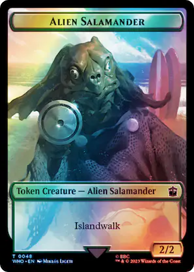 Dalek // Alien Salamander Double-Sided Token (Surge Foil) [Doctor Who Tokens] | Mega City Incorporated