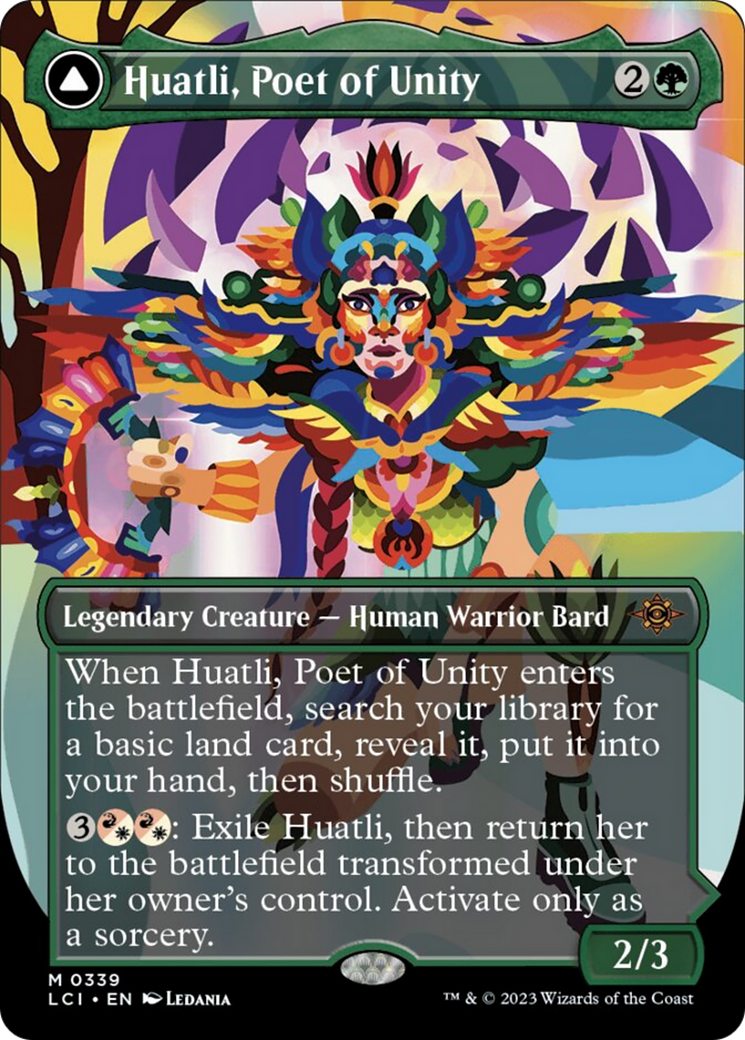 Huatli, Poet of Unity // Roar of the Fifth People (Borderless) [The Lost Caverns of Ixalan] | Mega City Incorporated