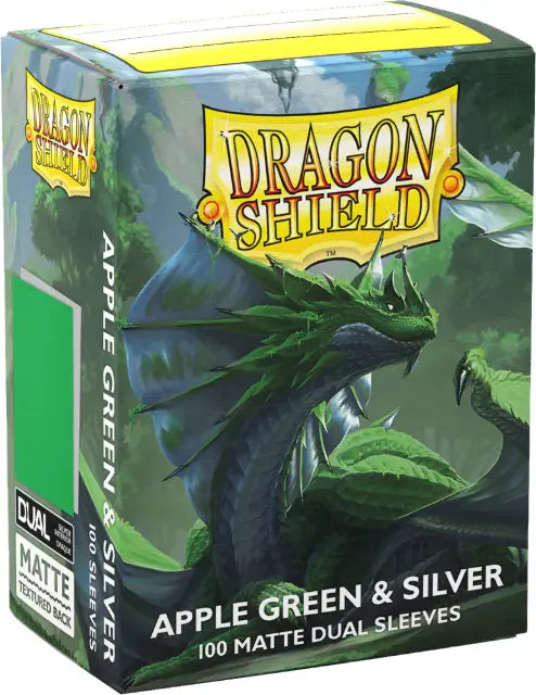 Dragon Shield Sleeves Matte Dual Apple Green & Silver | Mega City Incorporated