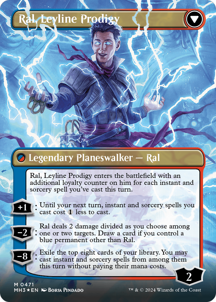 Ral, Monsoon Mage // Ral, Leyline Prodigy (Borderless) (Textured Foil) [Modern Horizons 3] | Mega City Incorporated