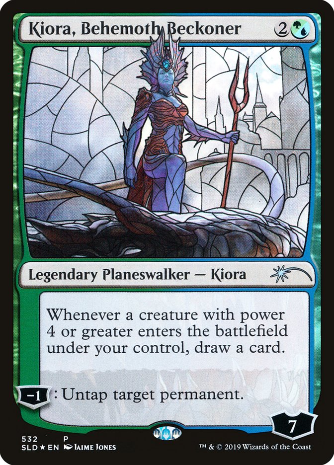 Kiora, Behemoth Beckoner (Stained Glass) [Secret Lair Drop Promos] | Mega City Incorporated