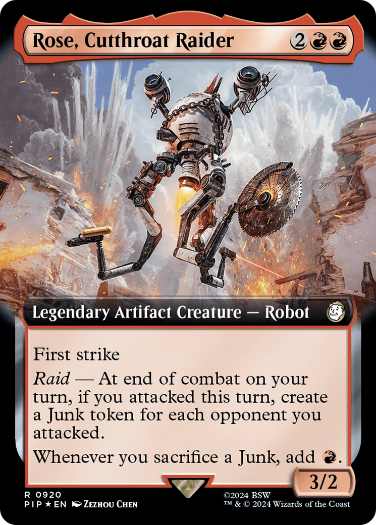 Rose, Cutthroat Raider (Extended Art) (Surge Foil) [Fallout] | Mega City Incorporated