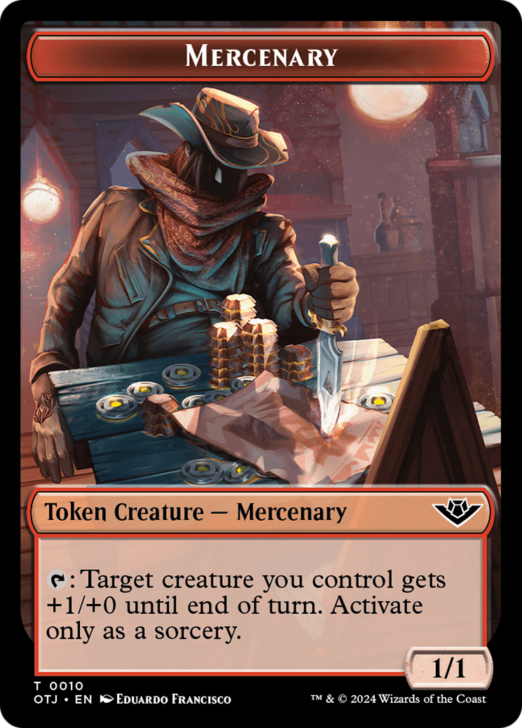 Mercenary // Angel Double-Sided Token [Outlaws of Thunder Junction Tokens] | Mega City Incorporated