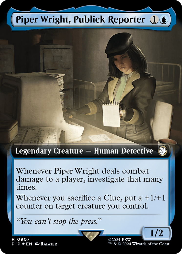 Piper Wright, Publick Reporter (Extended Art) (Surge Foil) [Fallout] | Mega City Incorporated