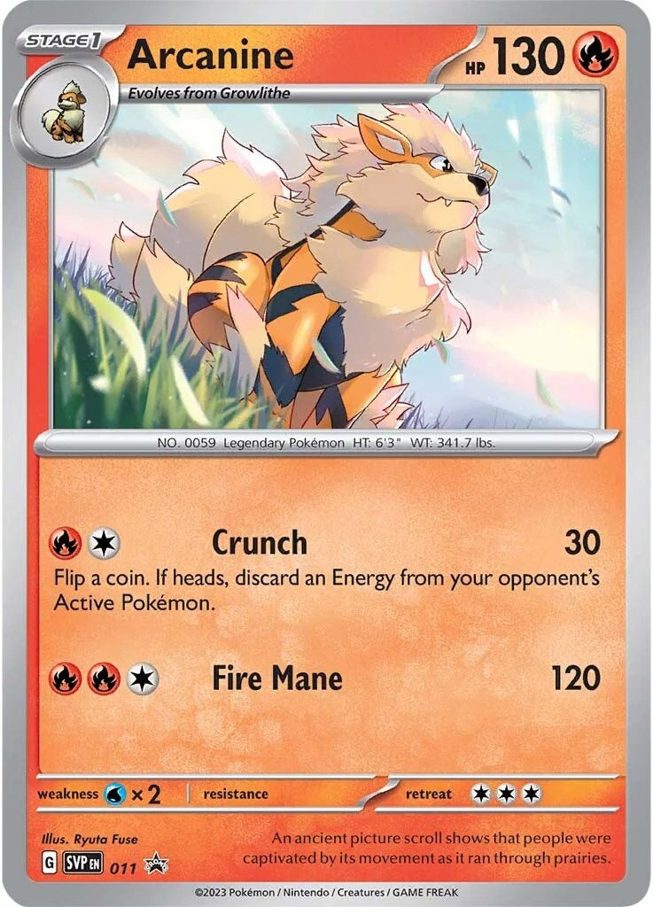 Arcanine (011) [Scarlet & Violet: Black Star Promos] | Mega City Incorporated