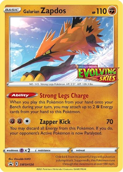 Galarian Zapdos (SWSH124) (Prerelease Promo) [Sword & Shield: Black Star Promos] | Mega City Incorporated