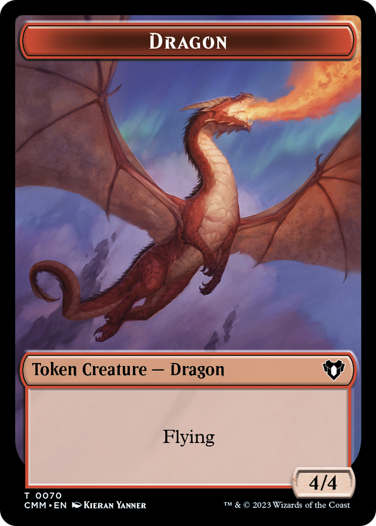 Dragon // Kor Ally Double-Sided Token [Commander Masters Tokens] | Mega City Incorporated