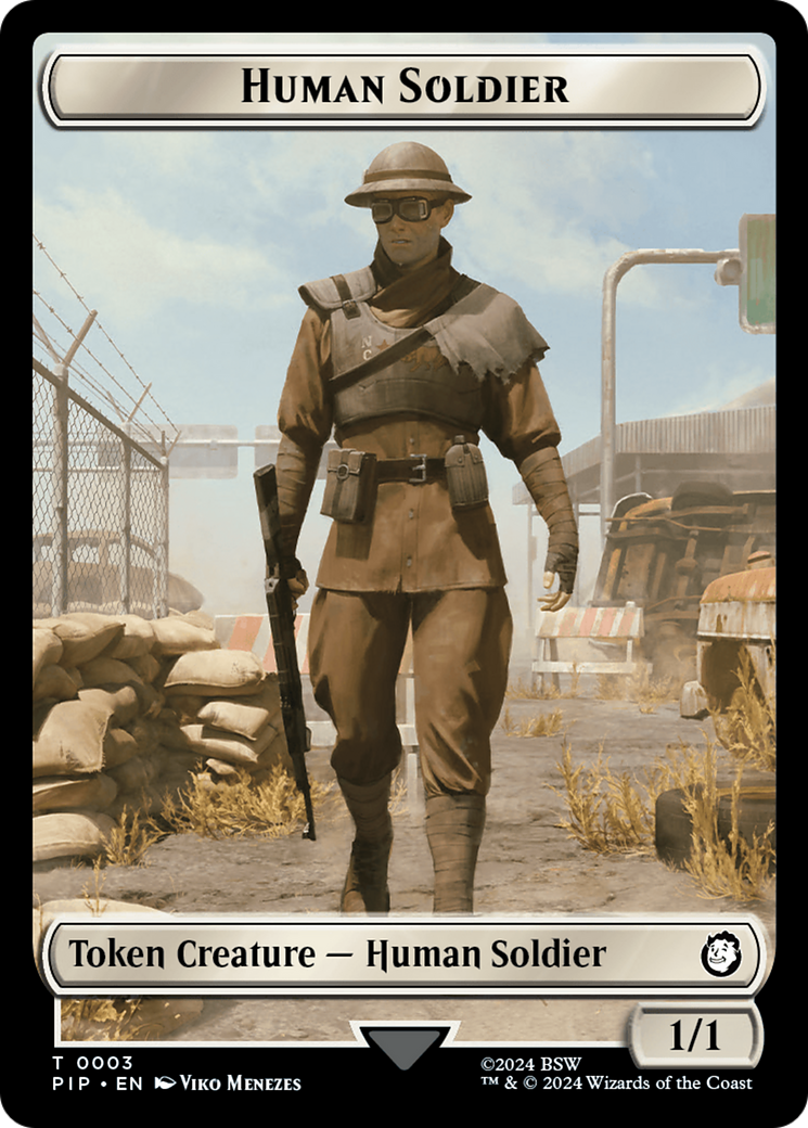 Settlement // Human Soldier Double-Sided Token [Fallout Tokens] | Mega City Incorporated