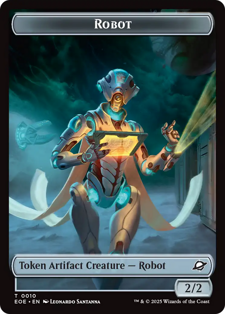 Robot // Emblem - Tezzeret, Cruel Captain Double-Sided Token [Edge of Eternities Tokens] | Mega City Incorporated