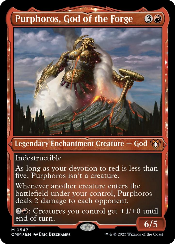 Purphoros, God of the Forge (Foil Etched) [Commander Masters] | Mega City Incorporated