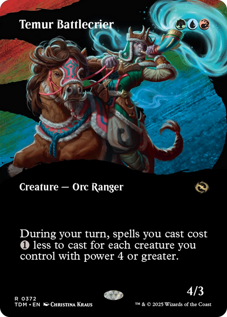 Temur Battlecrier (Borderless) [Tarkir: Dragonstorm] | Mega City Incorporated
