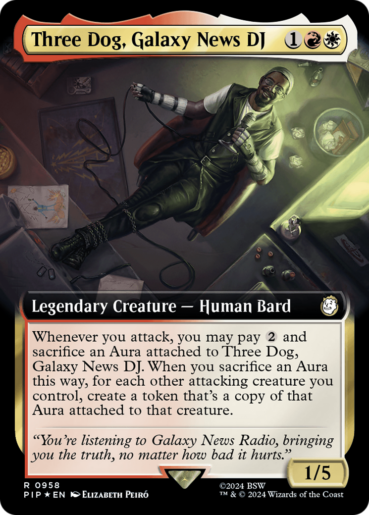Three Dog, Galaxy News DJ (Extended Art) (Surge Foil) [Fallout] | Mega City Incorporated