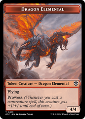 Dragon Elemental // Treasure Double-Sided Token [Outlaws of Thunder Junction Commander Tokens] | Mega City Incorporated