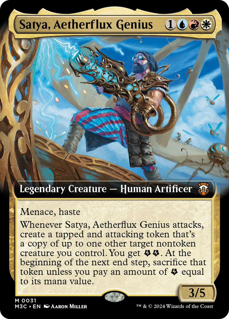 Satya, Aetherflux Genius (Extended Art) [Modern Horizons 3 Commander] | Mega City Incorporated