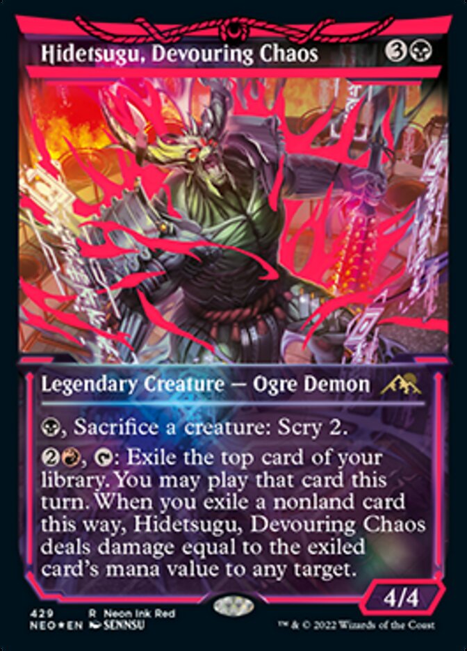 Hidetsugu, Devouring Chaos (Neon Ink Red) [Kamigawa: Neon Dynasty] | Mega City Incorporated