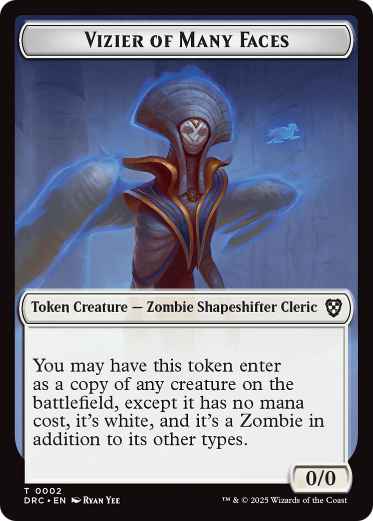 Angel of Sanctions // Vizier of Many Faces Double-Sided Token [Aetherdrift Commander] | Mega City Incorporated