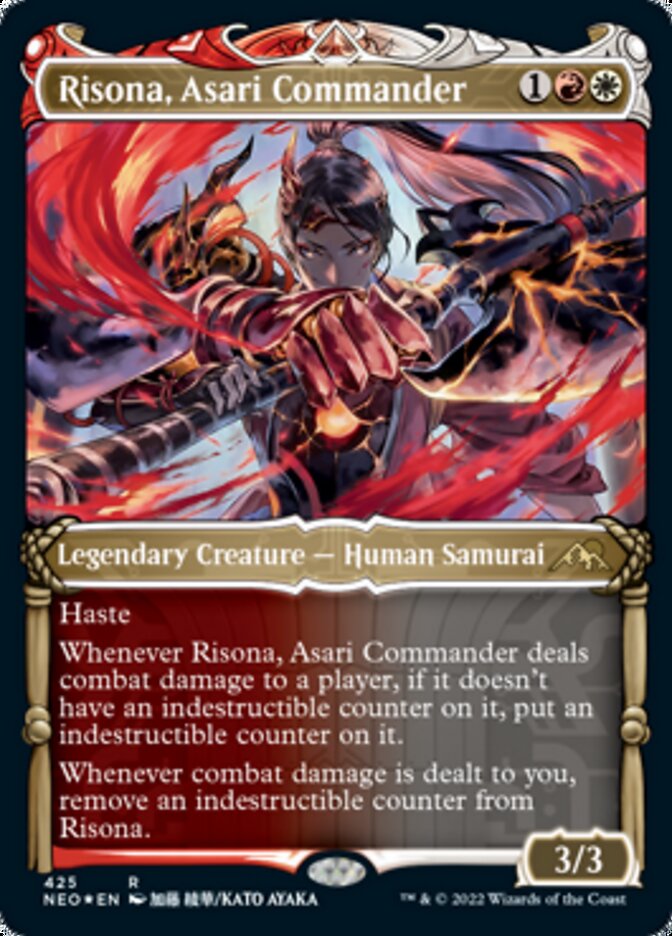 Risona, Asari Commander (Showcase) (Foil Etched) [Kamigawa: Neon Dynasty] | Mega City Incorporated