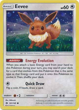 Eevee (101/149) (Cosmos Holo) [Sun & Moon: Base Set] | Mega City Incorporated