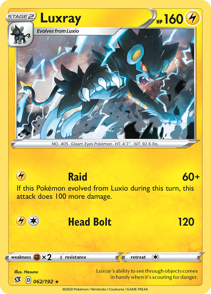 Luxray (062/192) (Theme Deck Exclusive) [Sword & Shield: Rebel Clash] | Mega City Incorporated