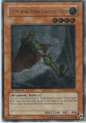 Elemental Hero Captain Gold [FOTB-EN014] Ultimate Rare | Mega City Incorporated