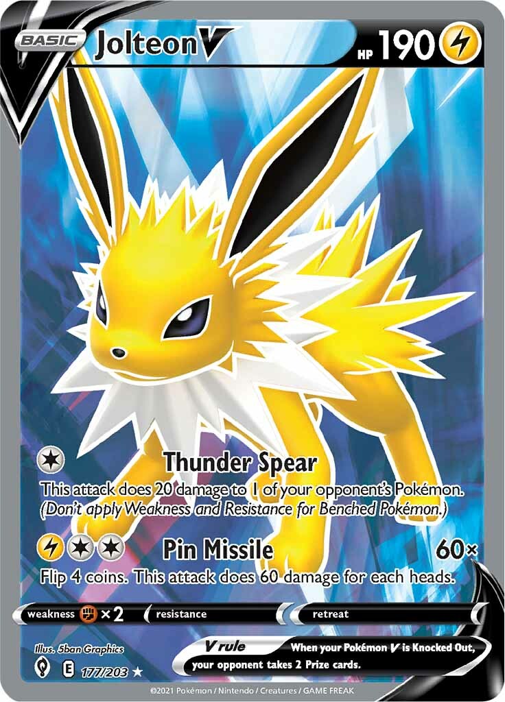 Jolteon V (177/203) [Sword & Shield: Evolving Skies] | Mega City Incorporated