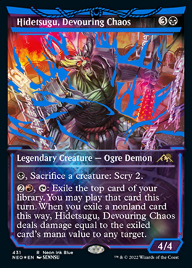 Hidetsugu, Devouring Chaos (Neon Ink Blue) [Kamigawa: Neon Dynasty] | Mega City Incorporated