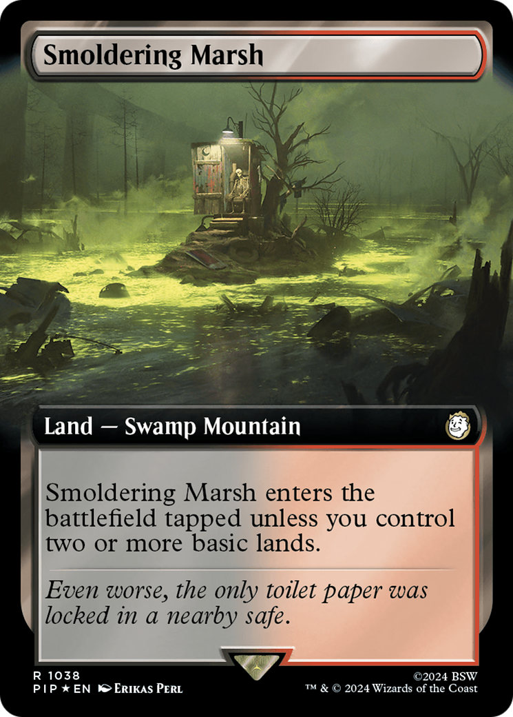 Smoldering Marsh (Extended Art) (Surge Foil) [Fallout] | Mega City Incorporated