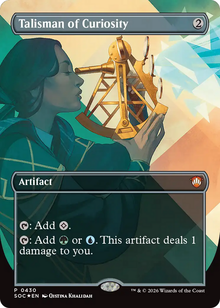 Talisman of Curiosity (Borderless) [Secrets of Strixhaven Commander] | Mega City Incorporated