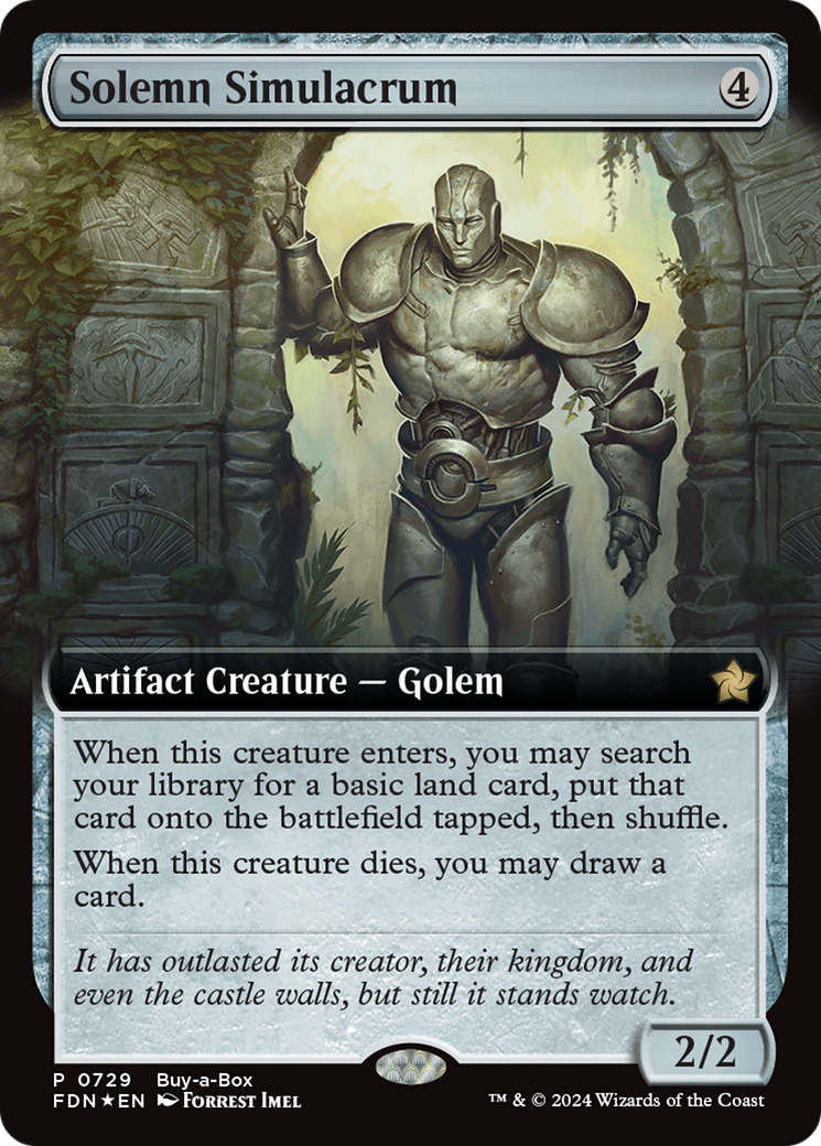 Solemn Simulacrum (Extended Art) (Buy-A-Box) [Foundations Promos] | Mega City Incorporated