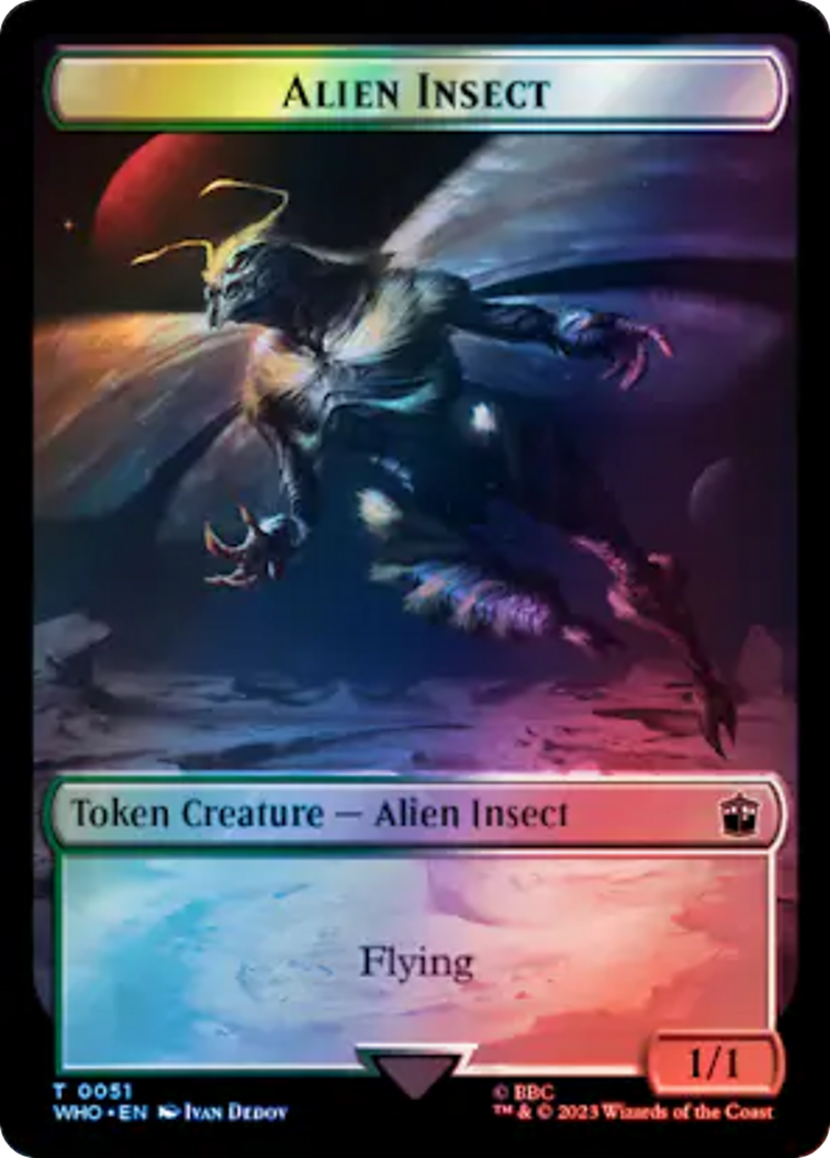 Soldier // Alien Insect Double-Sided Token (Surge Foil) [Doctor Who Tokens] | Mega City Incorporated