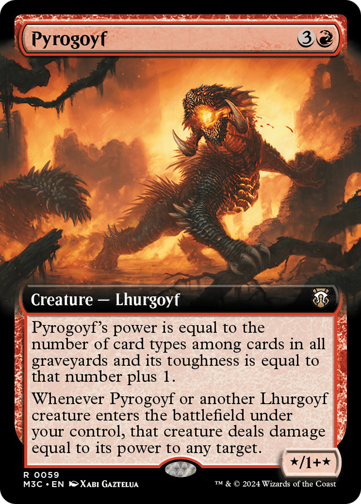 Pyrogoyf (Extended Art) (Ripple Foil) [Modern Horizons 3 Commander] | Mega City Incorporated