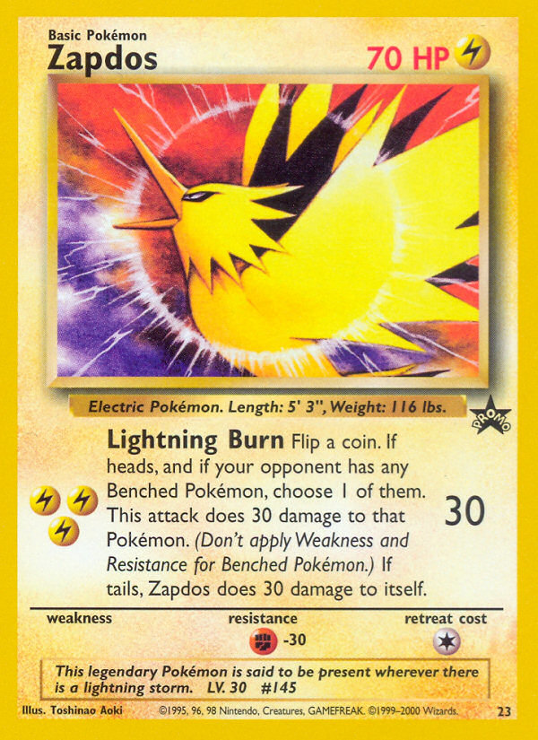 Zapdos (23) [Wizards of the Coast: Black Star Promos] | Mega City Incorporated