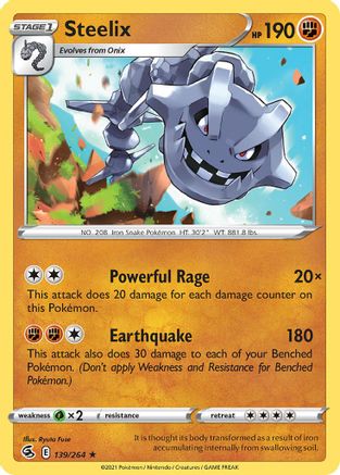 Steelix (139/264) (Theme Deck Exclusive) [Sword & Shield: Fusion Strike] | Mega City Incorporated