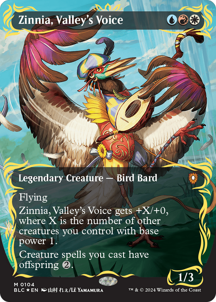 Zinnia, Valley's Voice (Borderless) (Raised Foil) [Bloomburrow Commander] | Mega City Incorporated
