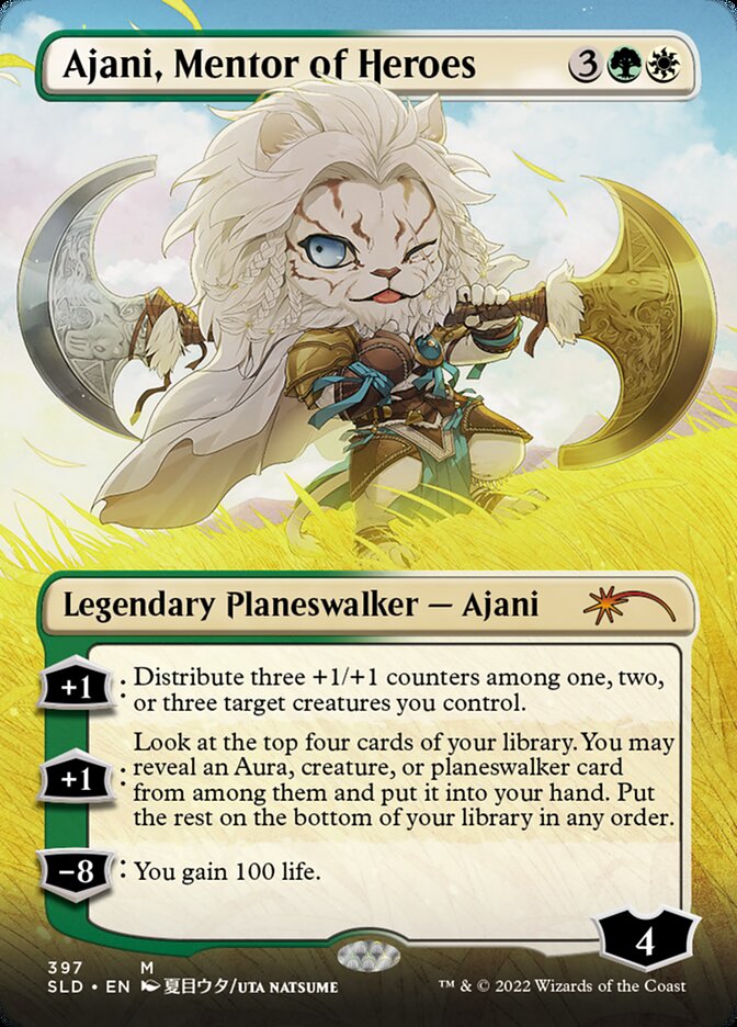 Ajani, Mentor of Heroes (Borderless) [Secret Lair Drop Series] | Mega City Incorporated